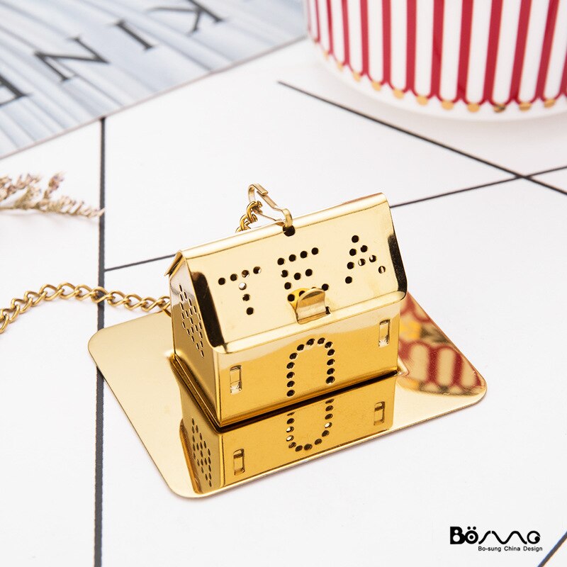 Kitchen Tube-shaped Tofu Gold-plated Leaky Tea Separator Environmental Protection Tea Utensils Ceremony Strainer Home Decoration