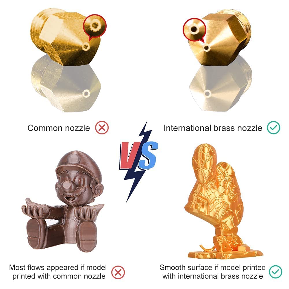 Ugello per stampante 3D Creality 0.2/0.3/0.4/0.5/0.6/0.8mm Ugelli per estrusore Hotend per stampante 3D Ender-3 Serie/Ender 5 Serie/CR-6 SE