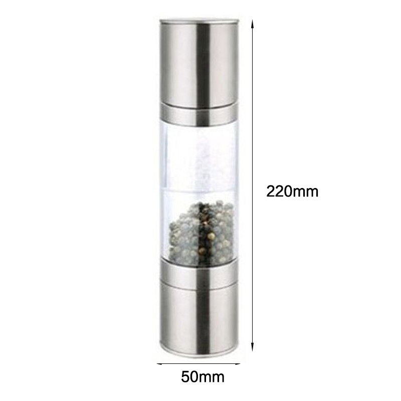 Moulin à poivre en acier inoxydable, en verre, pour sel de mer, clou de girofle, pot d'assaisonnement de cuisine, sel et poivre: C