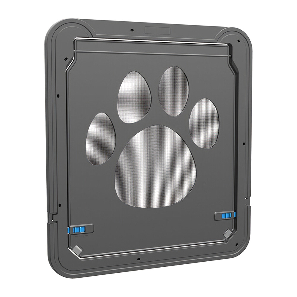 Multifunction Pet Magnetic Door For Dog Abs And Nylon Net Pet Screen Door Automatic Lockable Flap Screen Door For Dogs