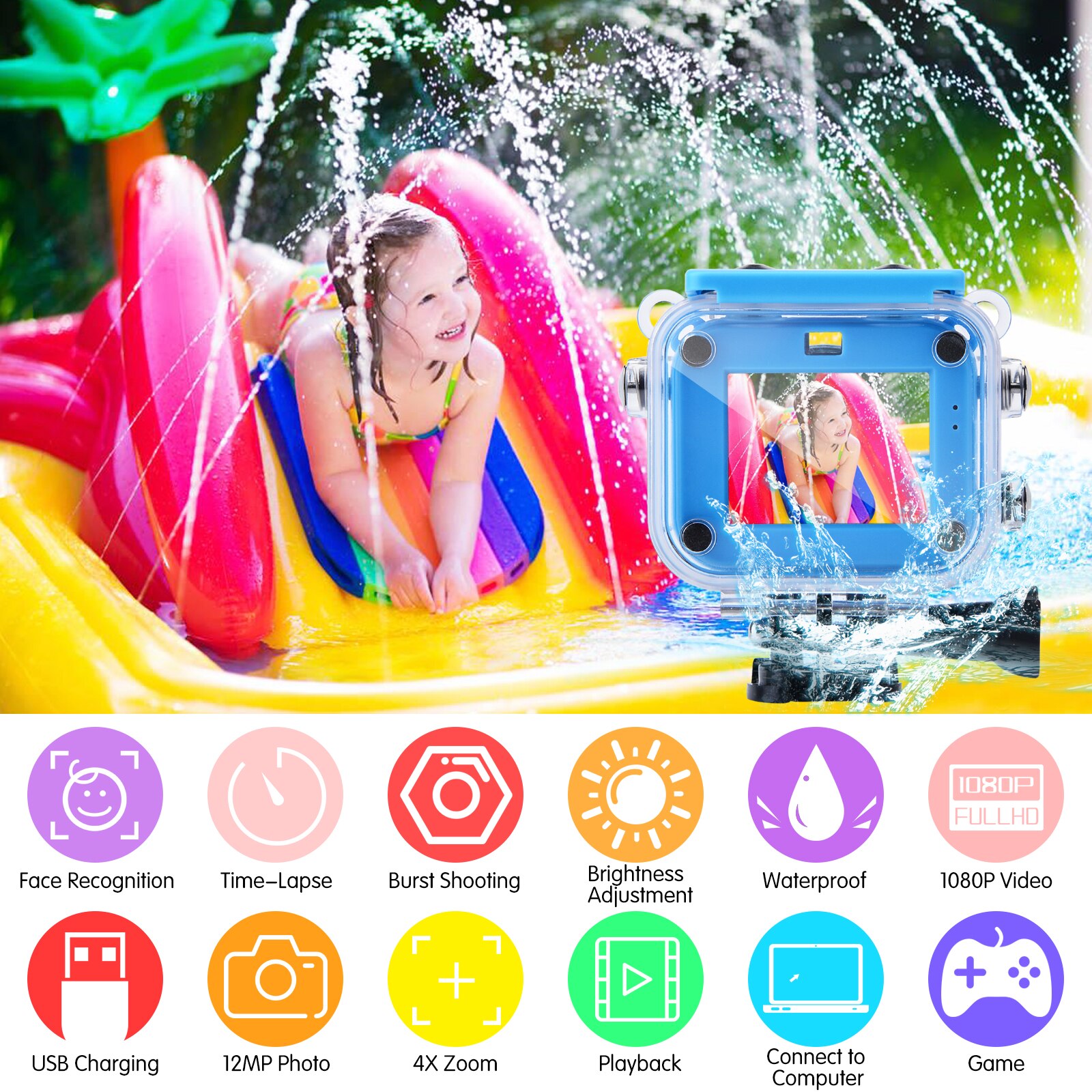 freundlicher Kamera Nocken 2.0 "LCD HD Digital Kamera Sport Wasserdichte freundlicher freundlicher Beste 1080P Video Kamera Camcorder fotografica