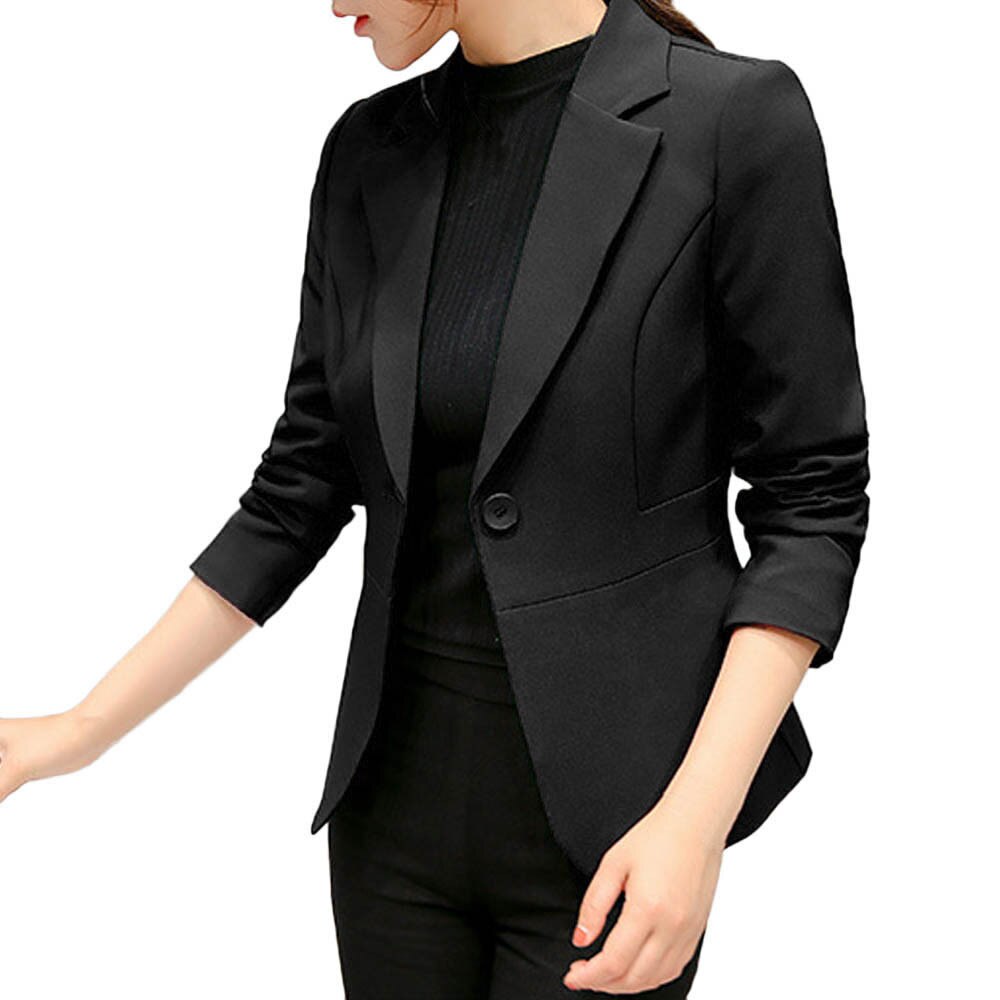 Blauw Vrouwen Blazer Formele Blazers Lady Office Werk Pak Zakken Jassen Jas Slanke Zwarte Vrouwen Blazer Femme Jassen # j30