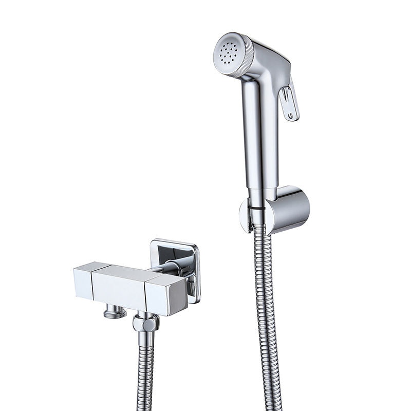 Messing bidet sprøyte for toalett sort/krom dusj sprøyte sett multifunksjon toalett ventil klut bleie sprøyter