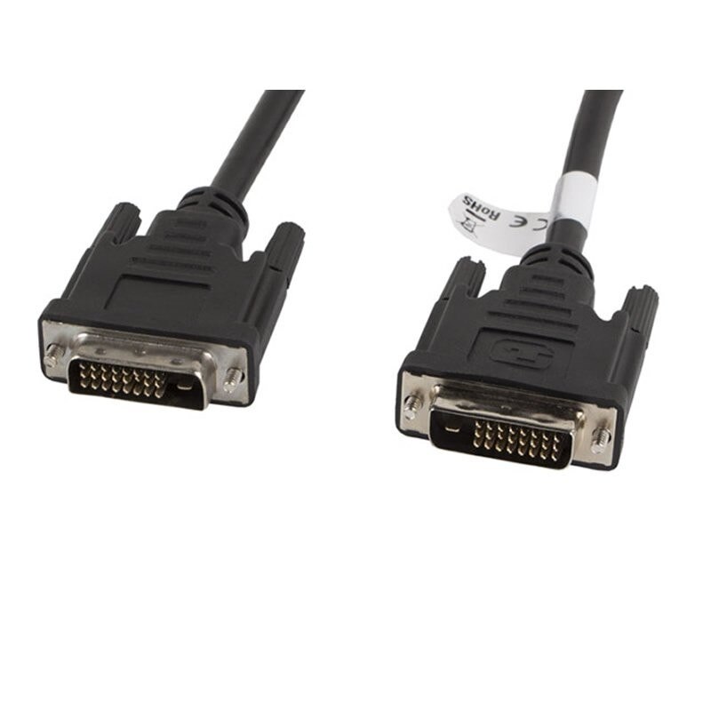 Kabel Dvi-D (24 + 1) Macho Een Dvi-D (24 + 1) macho Lanberg Ca-dvid-10cc-0018-bk-Máxima Resolución 1440 P-Soporte 3d - 1.8 Metros