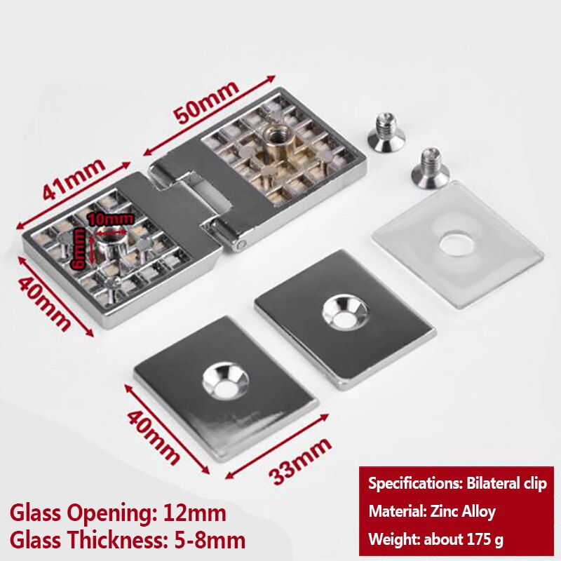 2Pcs Glass Hinge Hinge Opening Wine Cabinet Cabinet Glass Clip Display Cabinet Glass Cabinet Door Hinge