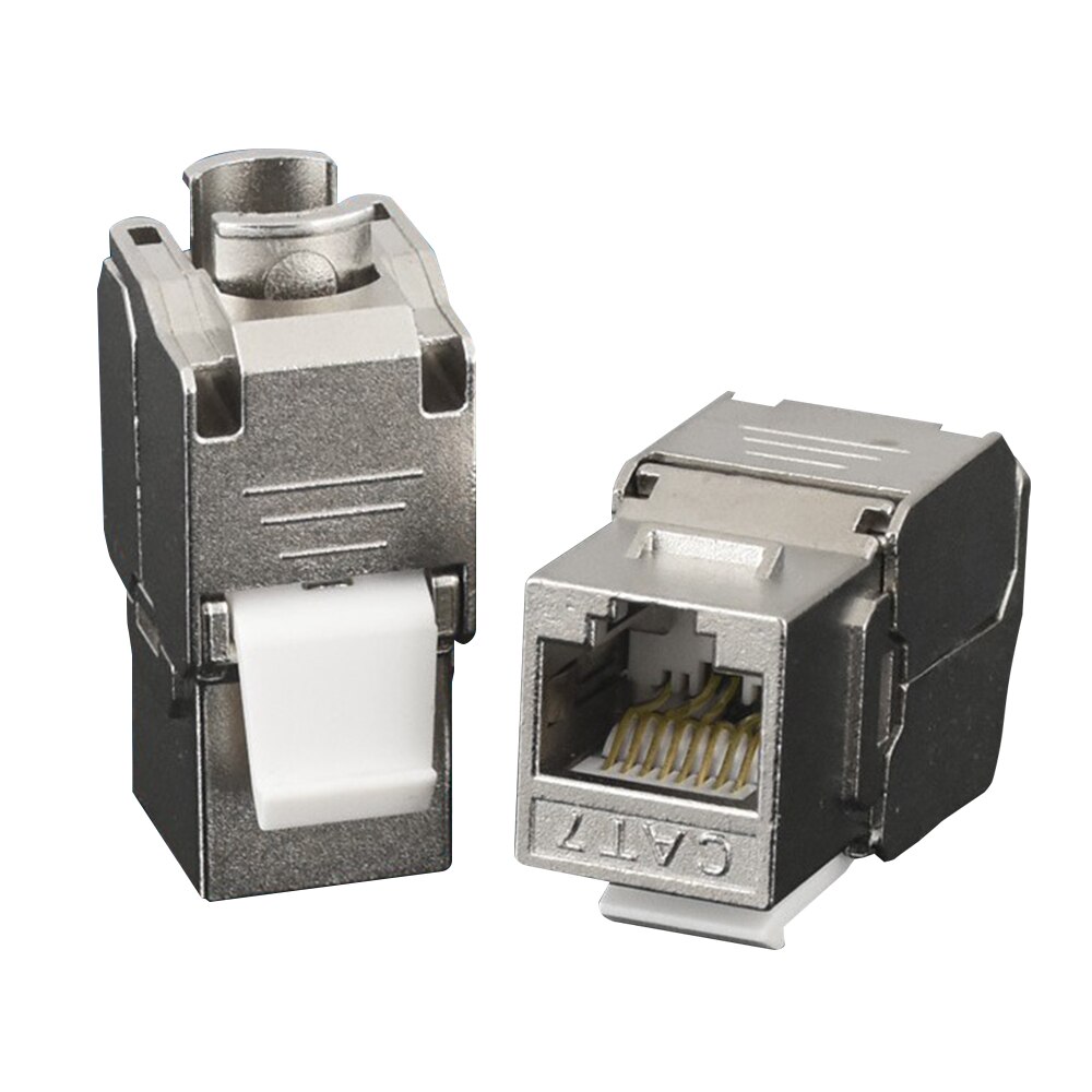 1Pcs RJ45 Cat7 Connector 10Gb Netwerk Afgeschermde Ftp Zinklegering Module Keystone Jack Connectors