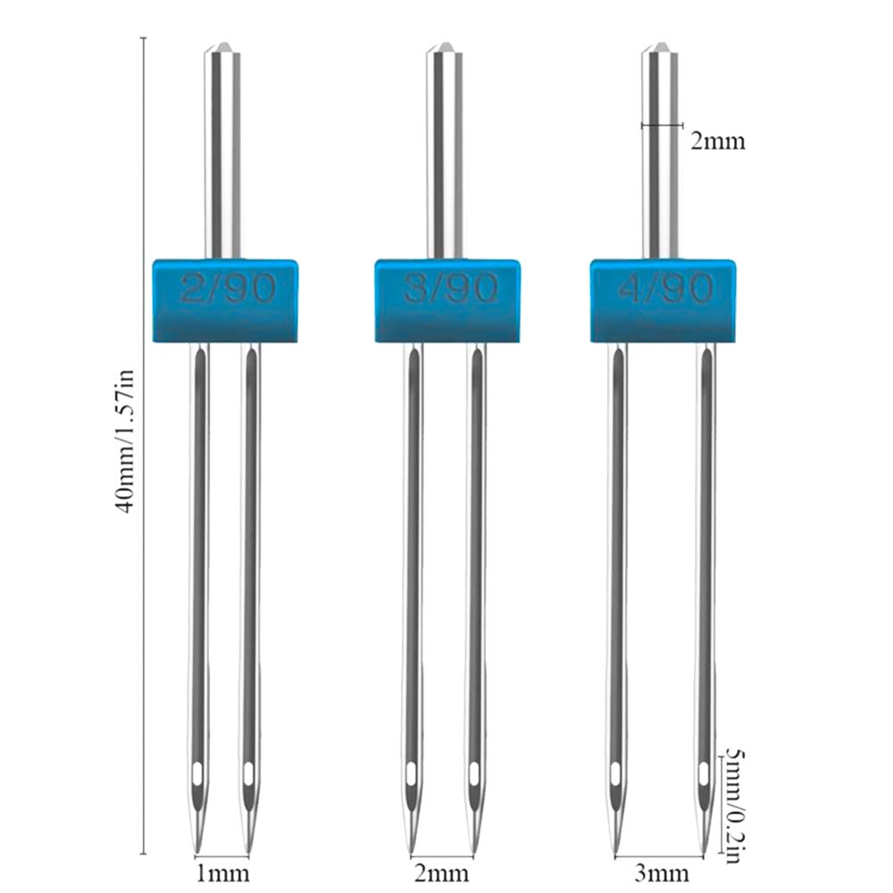 3 Maten 2/90 3/90 4/90 Twin Naalden 9 Groeven Gerimpelde Naaivoet Dubbele Steek Naaimachine Fittings Multifunctionele Gereedschap