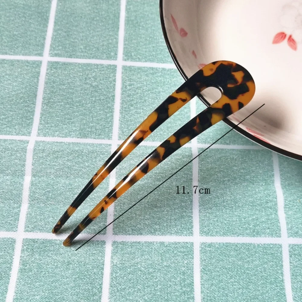 Horquilla para el pelo en forma de U, palitos para el pelo de geométrico a la de acetato, horquilla de carey, accesorios para la cabeza para mujeres y niñas