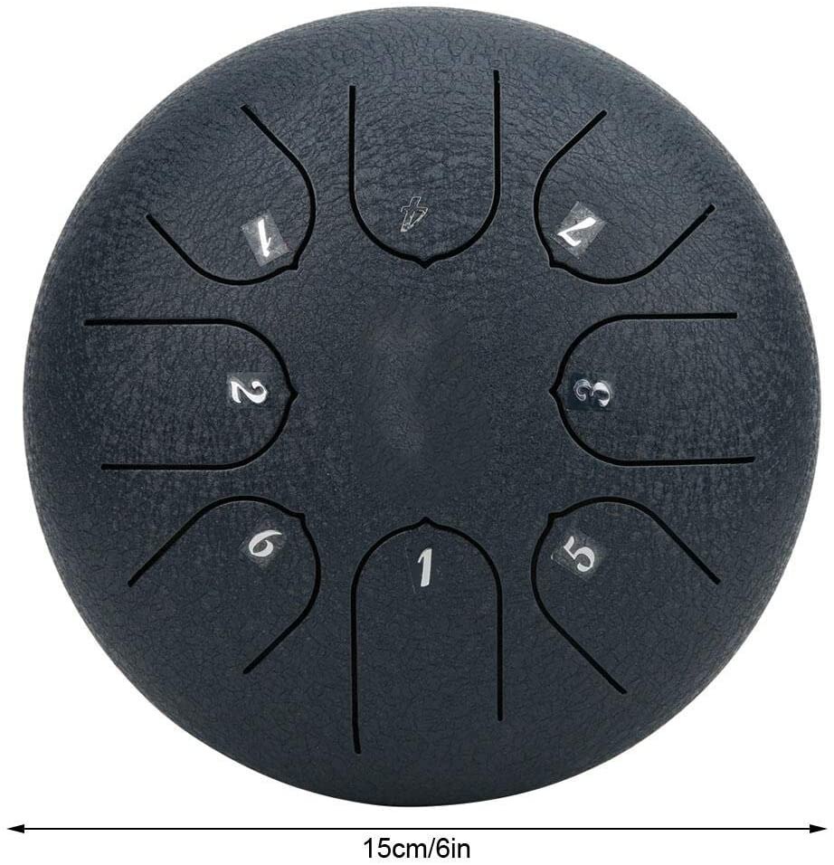 Staal Tong Drum, 8 Notes 6 Inch Pan Drum Percussie Staal Drum Instrument Met Hamers, Mallet Beugel, tonic Sticker En Muziek: Navy