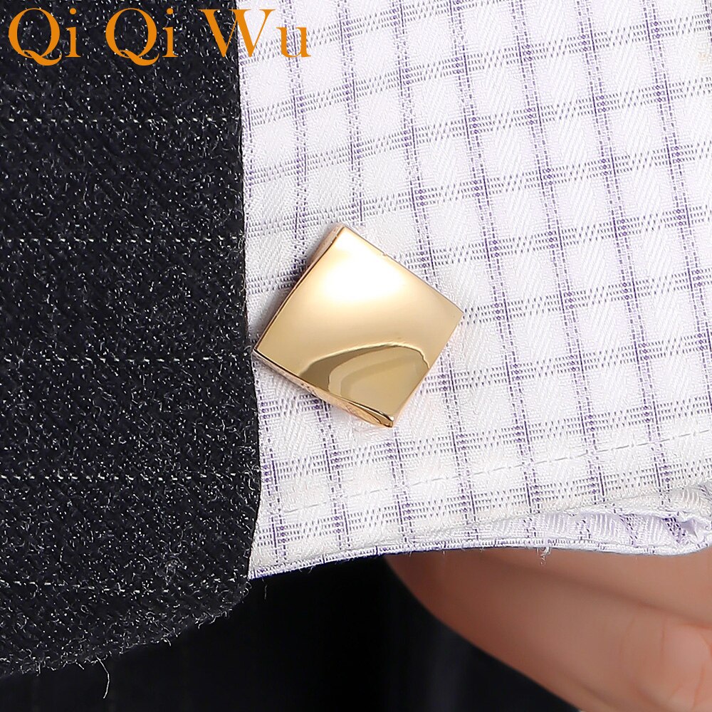 Gold Men&#39;s Shirt Cufflinks Metal Cuff links Buttons for Best Man Wedding Cufflink Business Jewelry