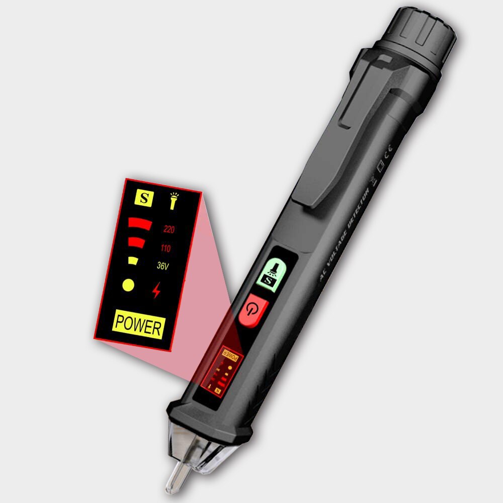 Digital Non-contact Voltage Tester Pen High Sensitivity AC Voltage 12V/48V～1000V Tester Alarm with Flashlight