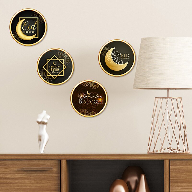 Eid Mubarak Wall Sticker Ramadan Decoration For Home Moon Star Window Sticker Ramadan Kareem Room Wall Decal Eid 30*30cm