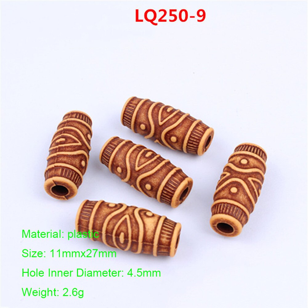 50PCS Hair Jewelry Braids Mixed Colors Plastic Cuffs Clip Beads Dreadlocks Tubes Pendants Hair Rings Extension Styling Accessori: 9