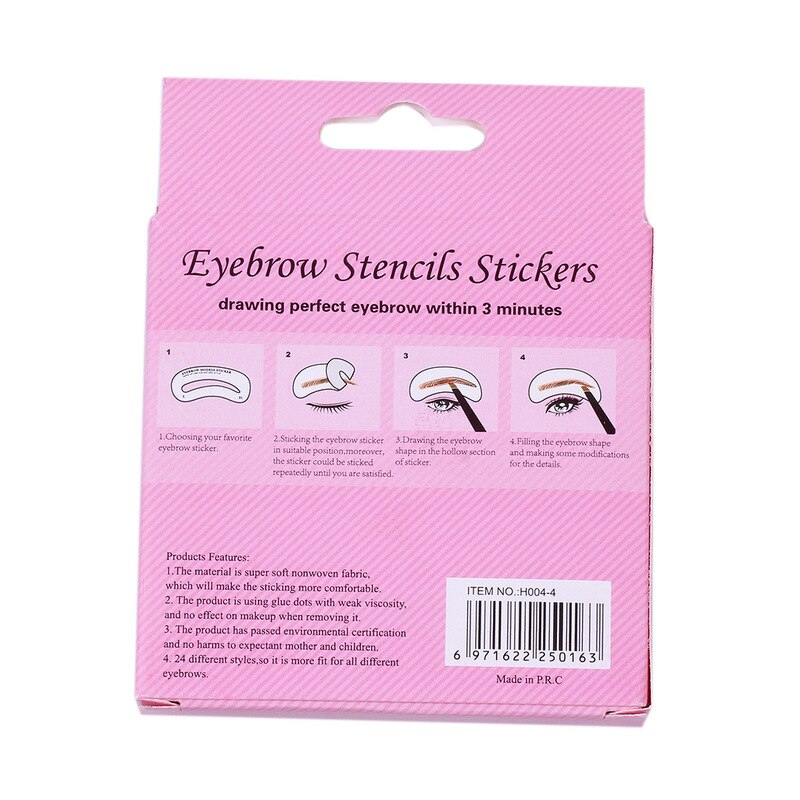 12 Pairs Wenkbrauw Stencil Stickers Wenkbrauw Tekening Sjabloon Diy Makeup Tools Yxl