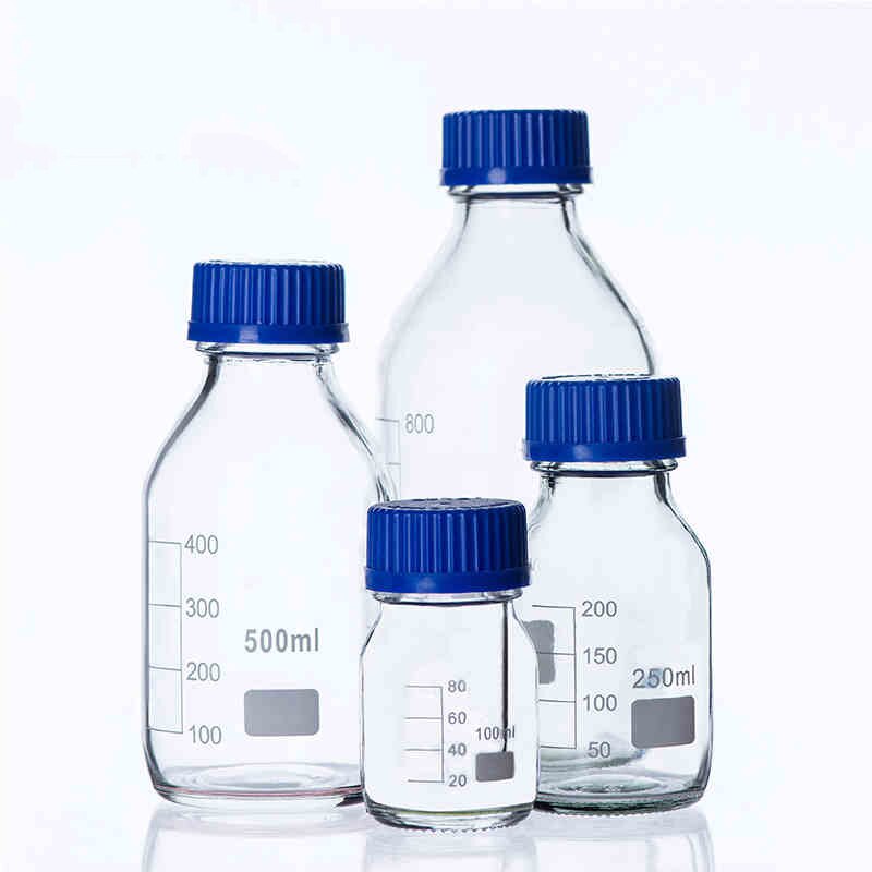 Laboratory Glassware Chemical Blue Screw Cap Amber Reagent Bottle