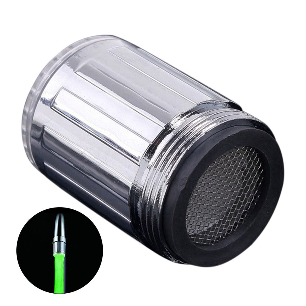 LED Temperature Sensitive 3-Color Light-up Faucet Kitchen Bathroom Glow Water Saving Faucet Aerator Tap Nozzle Shower LED Faucet: Green LED