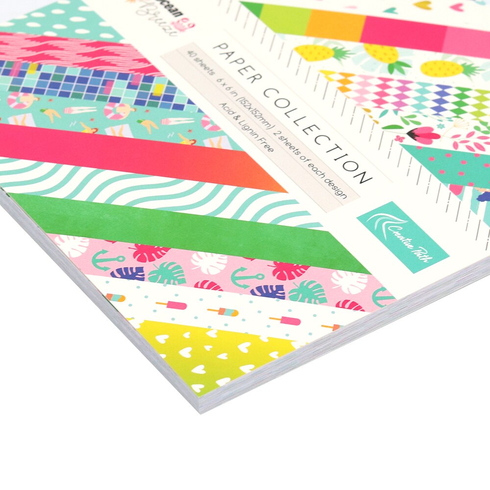CRZCrafter 6"x6 Inch Scrapbooking Pattern Craft Decorative Papers One Side Designs Background Origami Pack Acid Free