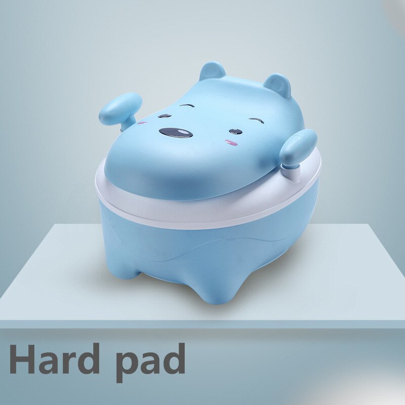 Dossier confortable dessin animé Pot enfants Pot bébé toilette pour garçons enfants bébé Pot formation filles Portable toilette bassin: Hard pad blue