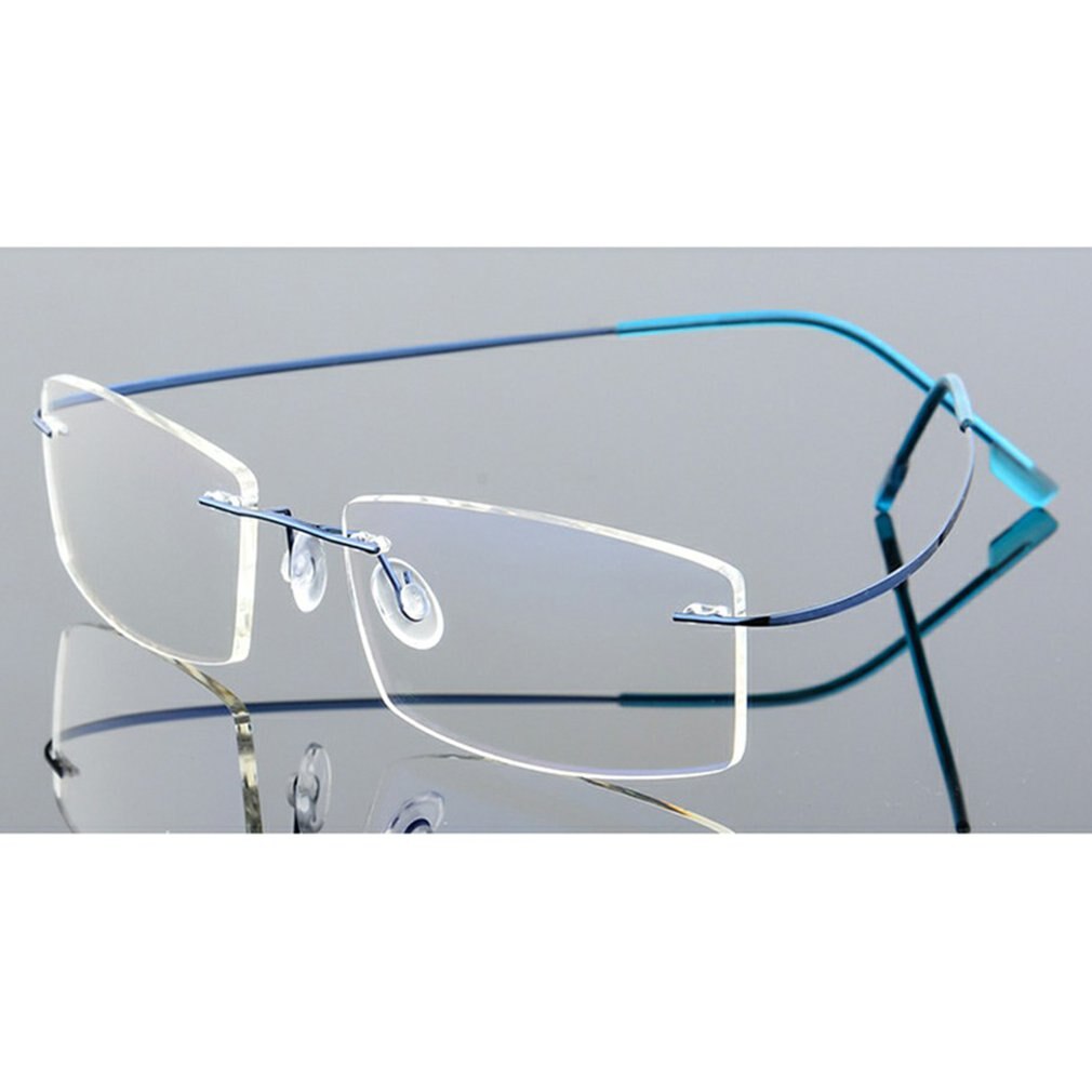 Super elastische, frameloze metalen anti-blauw licht bril van metaallegering, opvouwbare pootjes, comfortabele neuspads: 2