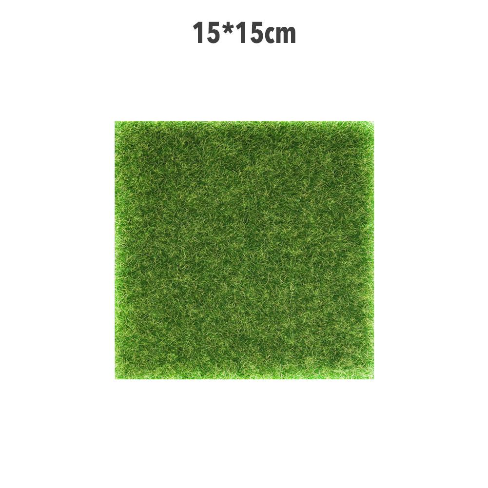 Simulering mossa gräs gräsmatta vägg gröna växter diy konstgräsbräda bröllop mini trädgård mikro landskap dekor tillbehör: 15 x 15 x 1cm