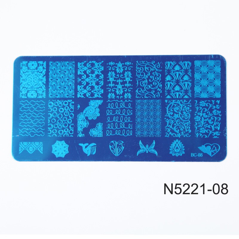 Gelfavor-Placa de estampado para manicura, Gel transparente, sello de silicona, molde para sello, acero inoxidable, esmalte de uñas de Gel UV: N522108