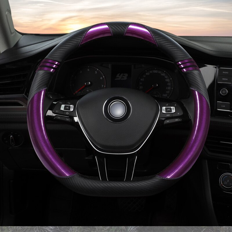 Fundas de volante de coche de cuero ecológico de cobertura completa, Funda de cuero PU para volante de ford ranger s-max smax tourneo connect