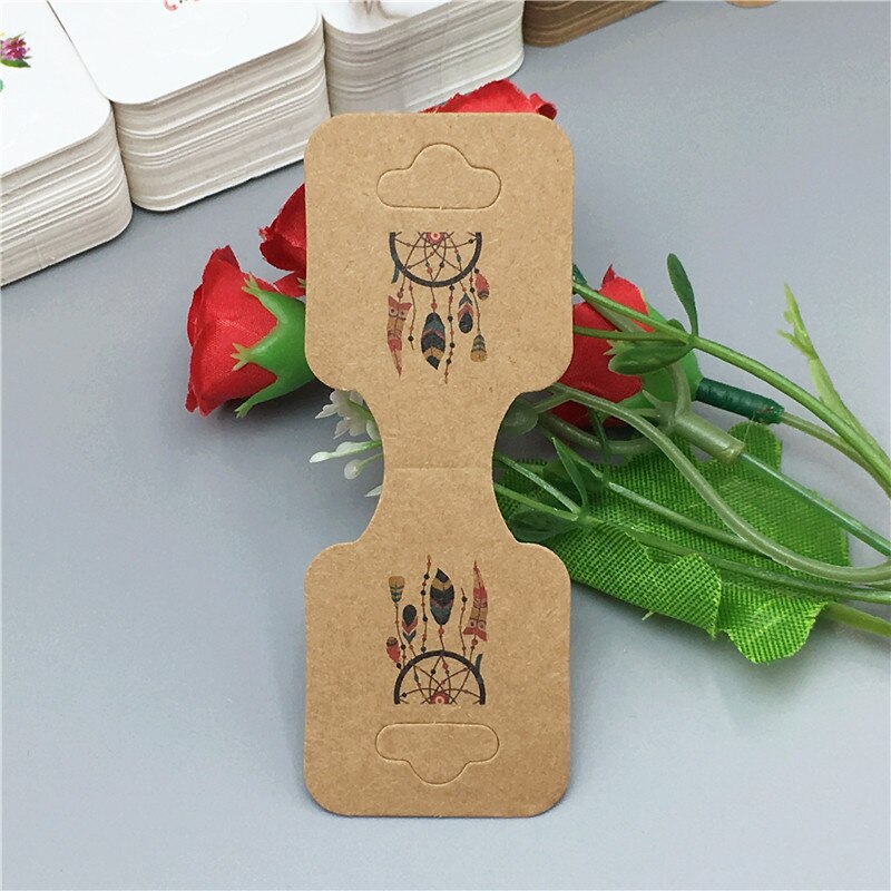 100pcs Kraft di Carta di Nuovo Modo Della Collana Tag 9x3.5cm Flamingo/Bello Del Fiore Dei Monili display Hang Etichette carta: c8