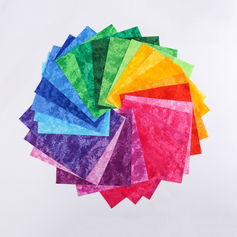 5 stk floral tie-dye patchwork-kombinasjon 20*20cm ren bomullsduk hode diy tie dye print barn regnbuestoff