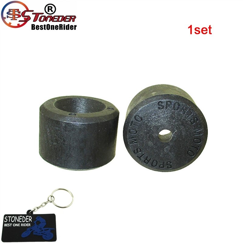 STONEDER Black &amp; Red Supermoto Crash Bobbins Rubber For Pit Dirt Motor Bike Motord: 1set Black