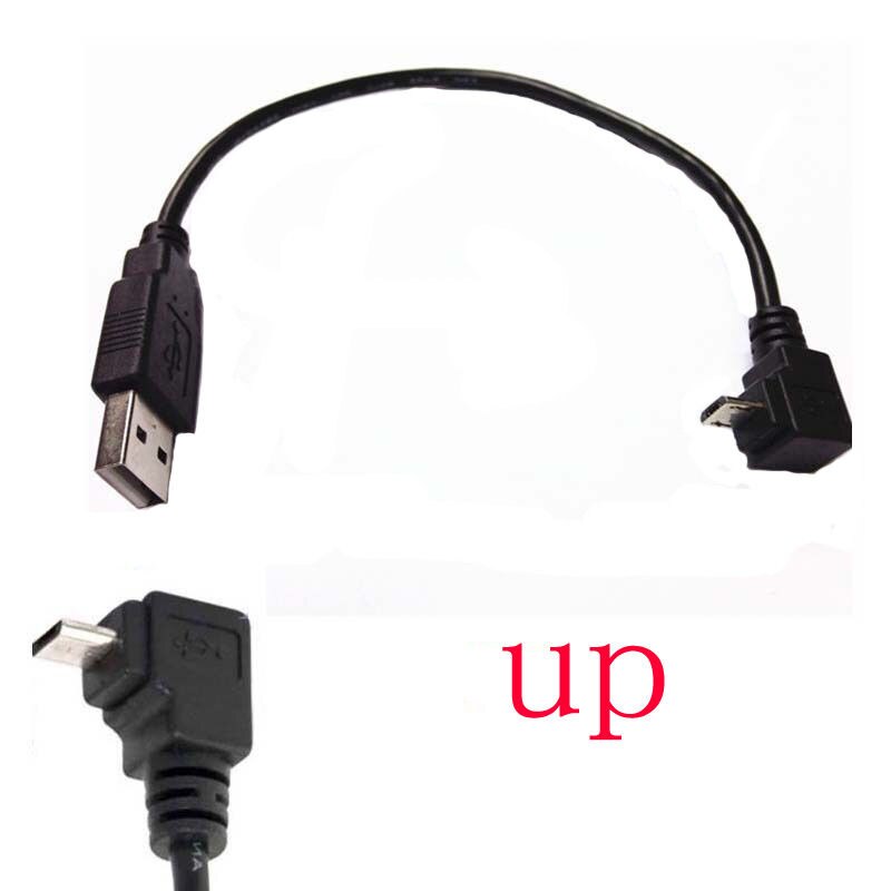 90 Graden Hoek Usb 2.0 A Male Naar Links Rechts Micro Usb-kabel Man Voor Telefoon Samsung Data Lading Connector kabel