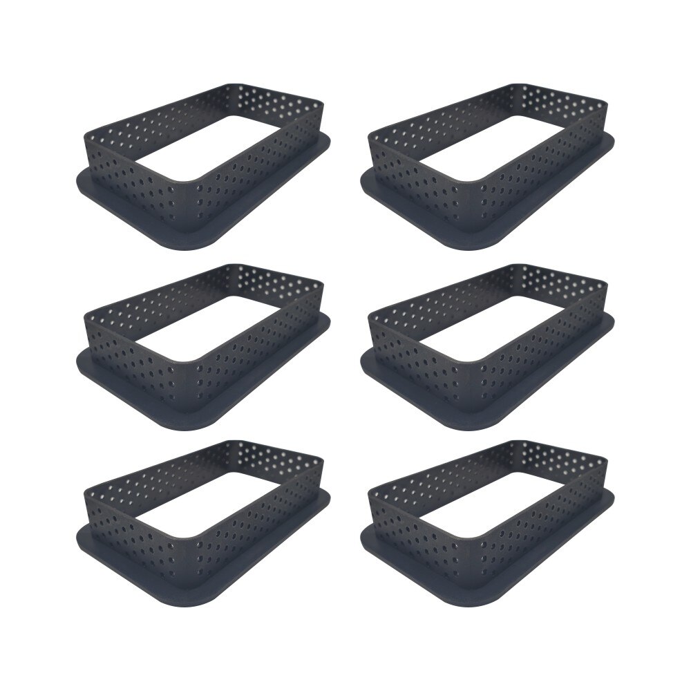 6/8Pcs Mousse Circle Cutter Decorating Tool French Dessert DIY Cake Mold Perforated Ring Non Stick Bakeware Tart: 6 rectangle