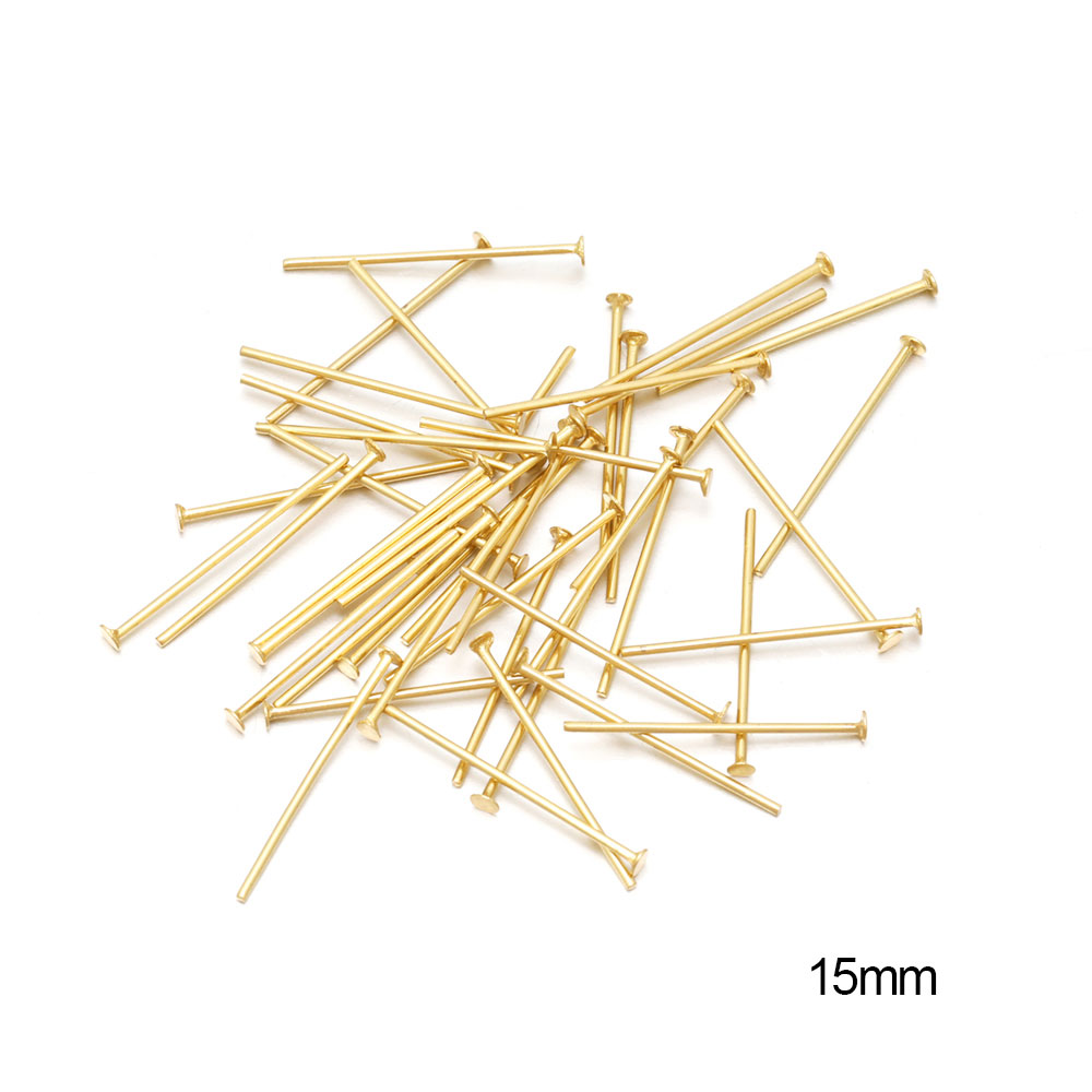 100/50 Uds. Cabezas de acero inoxidable, alfiler de cabeza plana, alfileres de cabeza de bola de Color dorado para accesorios de joyería DIY