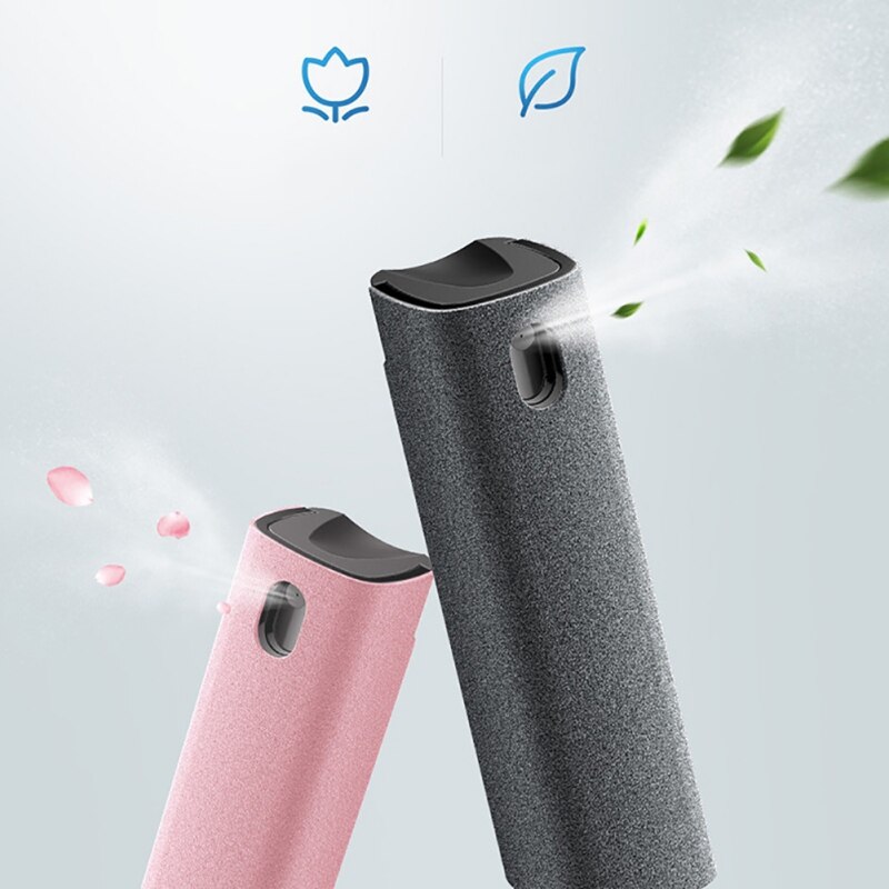 10ml Mobile Phone Computer Tv Screen Cleaning Spray With Wiping Cloth Pink Gray Portable