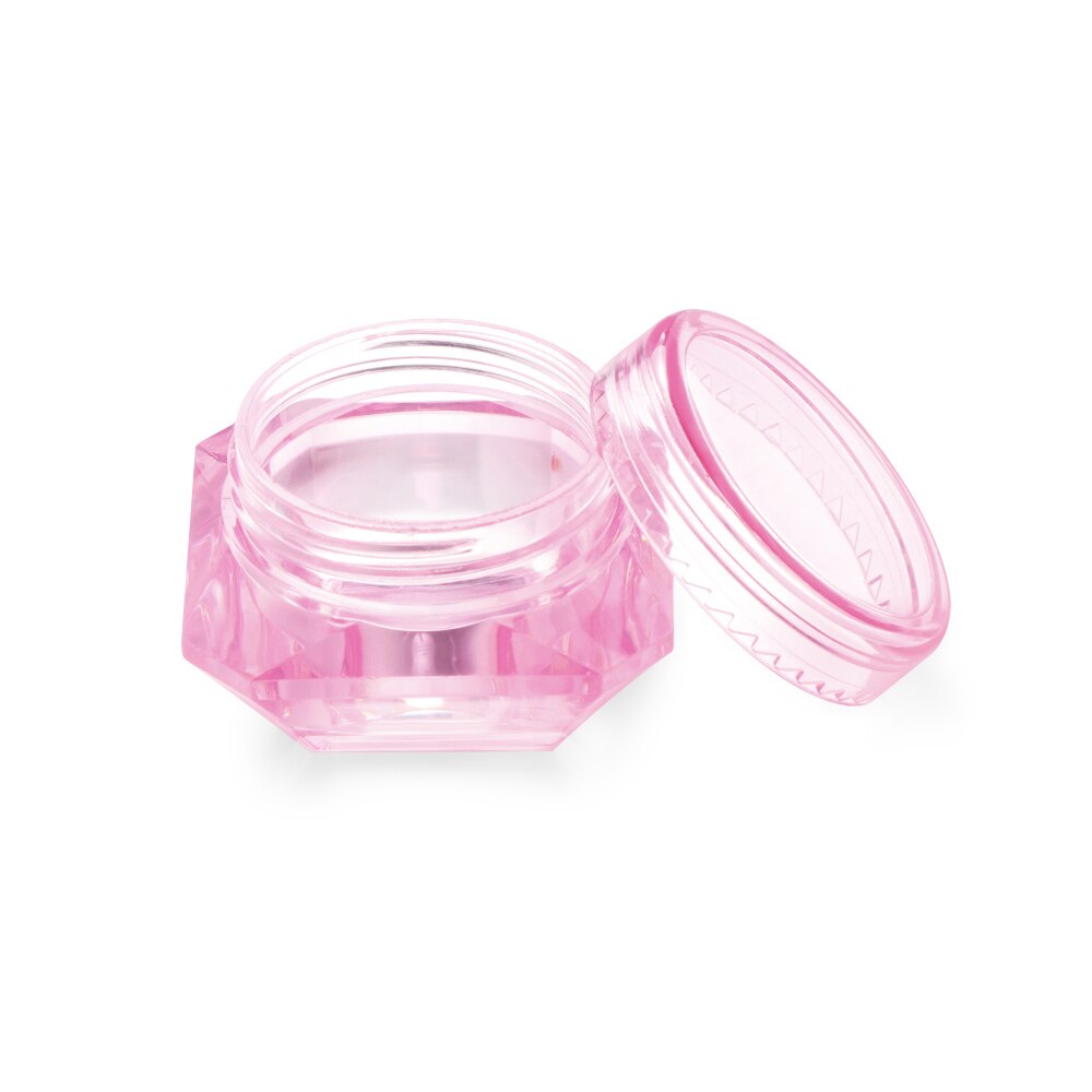 5szt. 5g diamentowe puste pojemniki plastikowe przezroczyste słoiki robić przechowywania wosku diamentowego, gwoździe, proszek, pojemnik na biżuterię: różowy