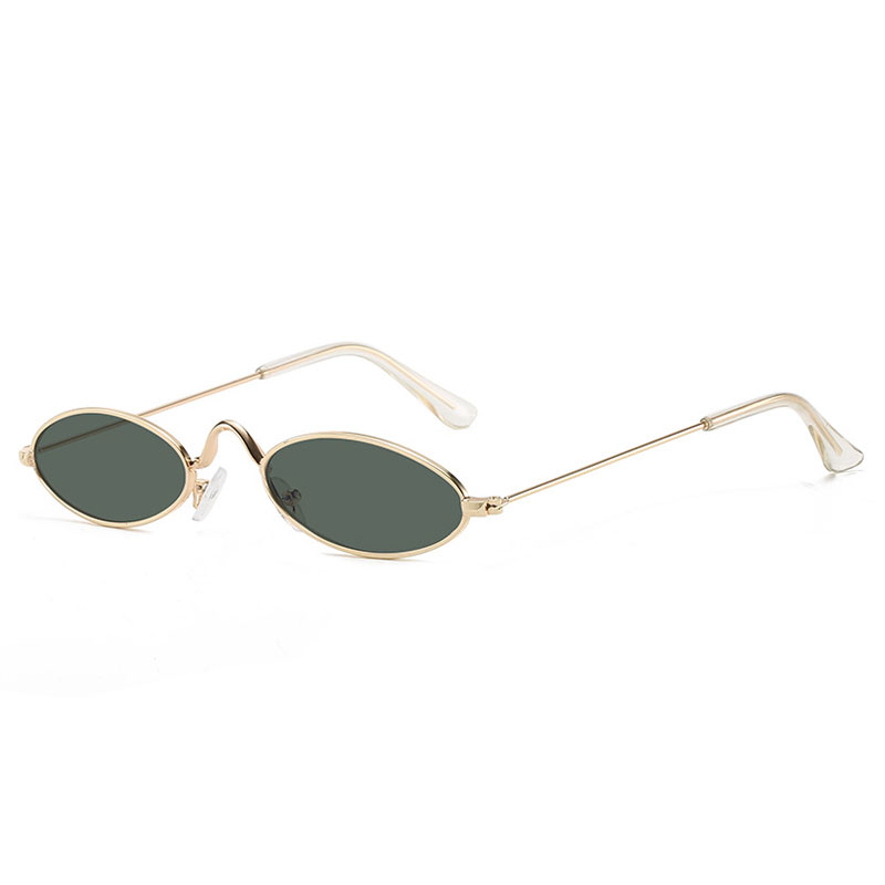 UEESHOP-gafas de sol Okulary Vintage para hombre y mujer, lentes de sol ovaladas pequeñas, de , antiazul: F