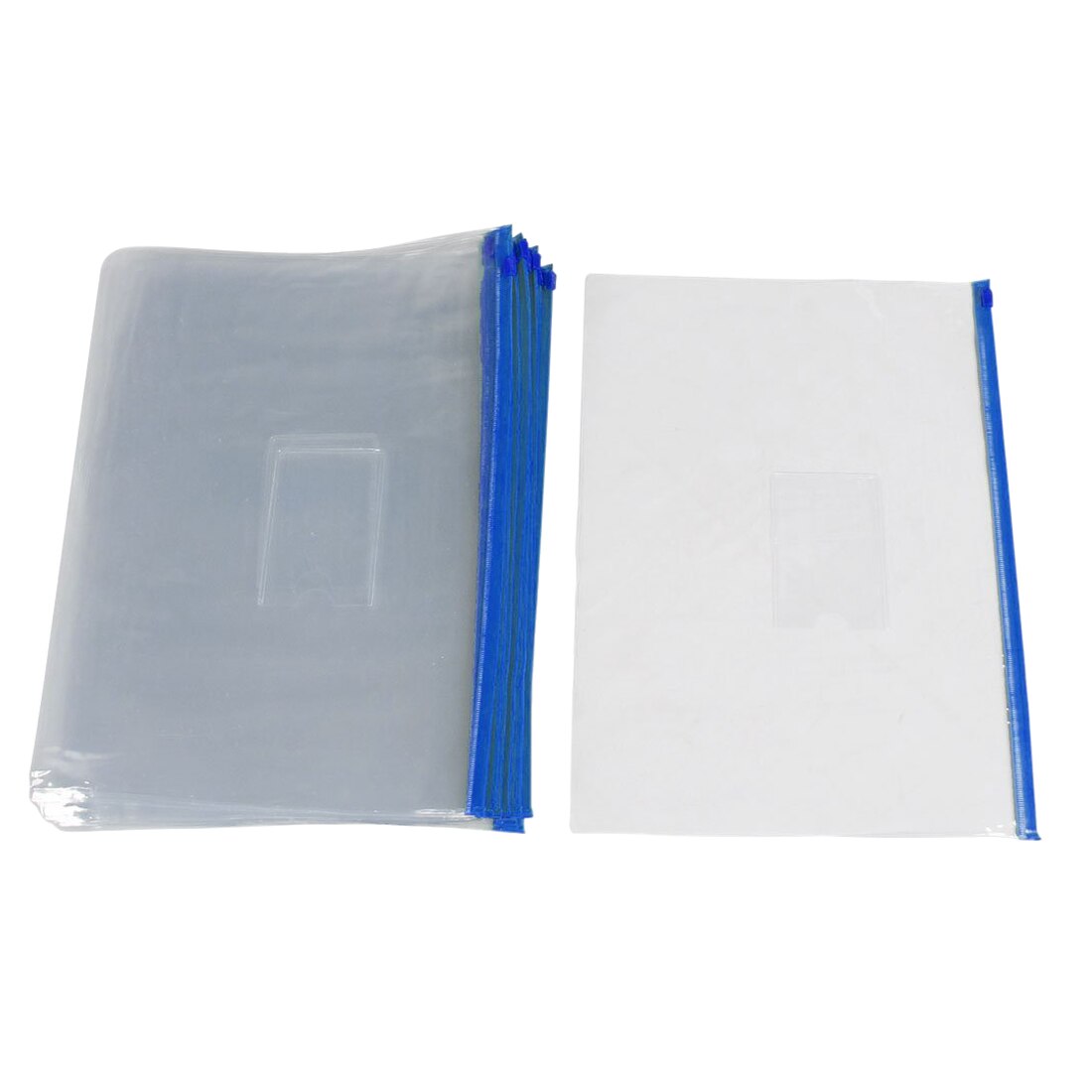 20 Stuks Transparant Blauw Plastic Zak Met Een Rits Glijbaan Houder A4 Papieren Zak