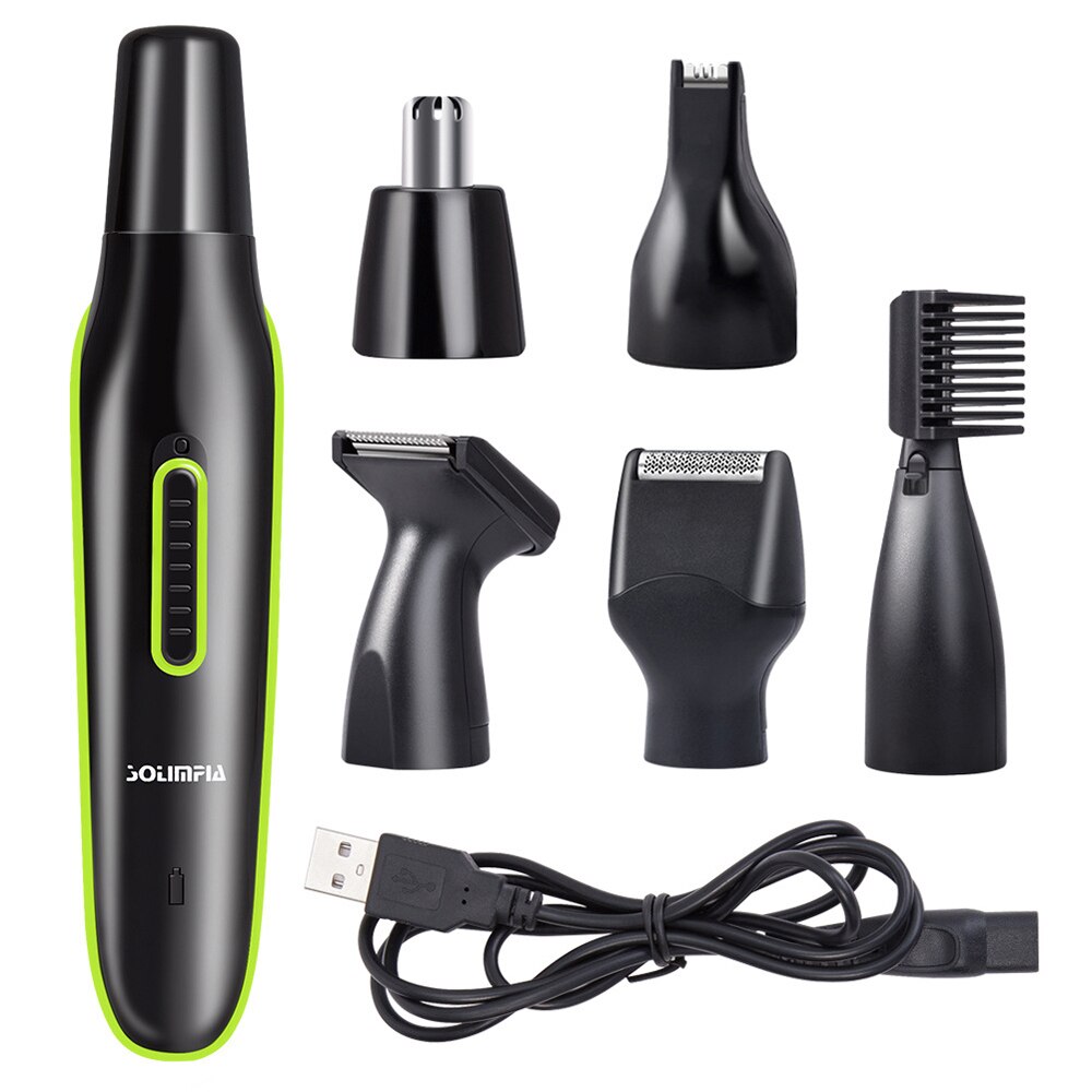 5 In 1 Draagbare Elektrische Neus En Oor Trimmer Voor Mannen Oplaadbare Neus Haar Verwijderen Clipper Wenkbrauw Baard Batterij Trimmer scheerapparaat: 5 IN 1 Type1