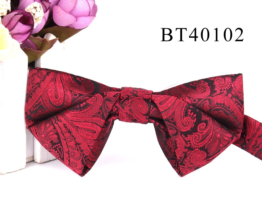 Pajarita de satén para hombre y mujer, pajarita de para novio, corbatas para adultos, de boda de Cachemira: BT40102