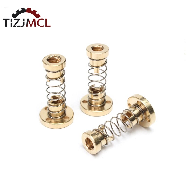 T8 Lood Schroef Anti Backlash Lente Moer Geladen Eliminatie Kloof Moer Lead2mm/4Mm/8Mm Voor Acme draadstang Diy Cnc 3D Printer Onderdelen