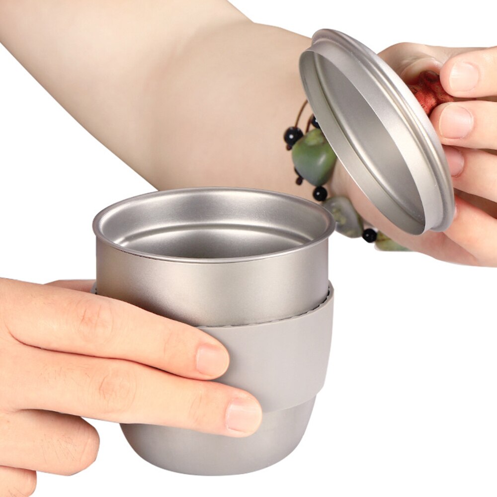 Lixada 300Ml Outdoor Camping Kettle Coffee Kettle Camping Tableware Travel Titanium Teapot Kettle Tea Maker With Infuser
