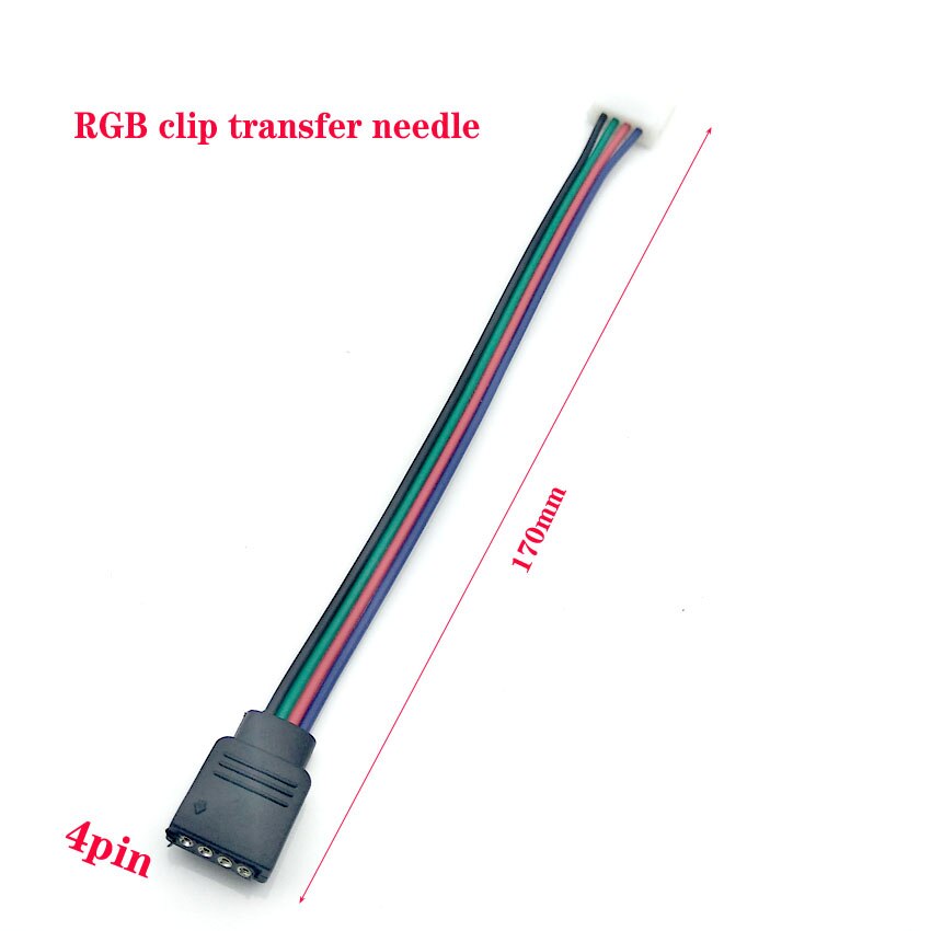 5 pces 4pin 5pin 10mm 12mm led strip conector clipe fêmea conector cabo 15cm fio para 5050 rgb rgbw rgbww led luz de tira
