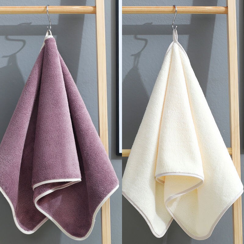 [Twee Packs] Handdoeken Voor Volwassenen Droog Haar Wassen Gezicht Handdoeken Effen Kleur Eenvoudige Handdoek Zonder Lint Absorberen Water dan Puur Katoen: Bean paste White