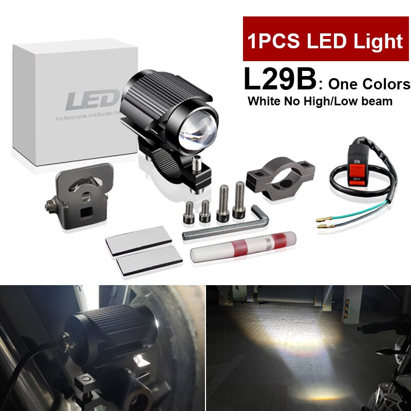 Mini projecteur LED Super lumineux L29, phare Tri-modèle de moto, lentille de voiture, ATV, feu de brouillard de conduite, projecteur auxiliaire: 1pcs L29B White