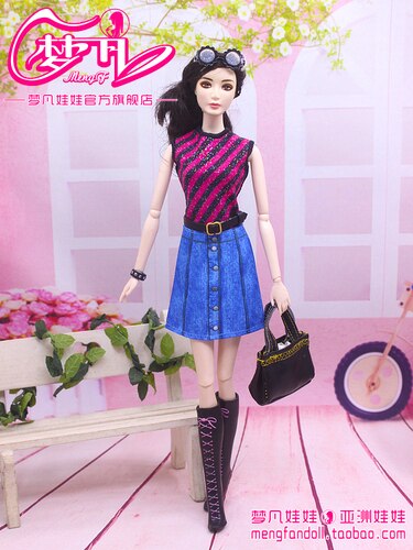 30cm Doll Dress Clothes suit for licca For ob24 ob27 Doll for Mengfan Doll Accessories Baby Toys Best Girl': Purple