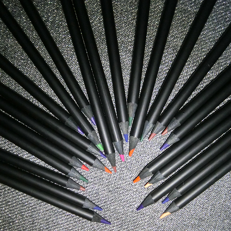 12 stks/set Kleur Potlood Set 12 Verschillende Kleuren Kleurpotloden Kawaii School Zwarte Houten Potloden