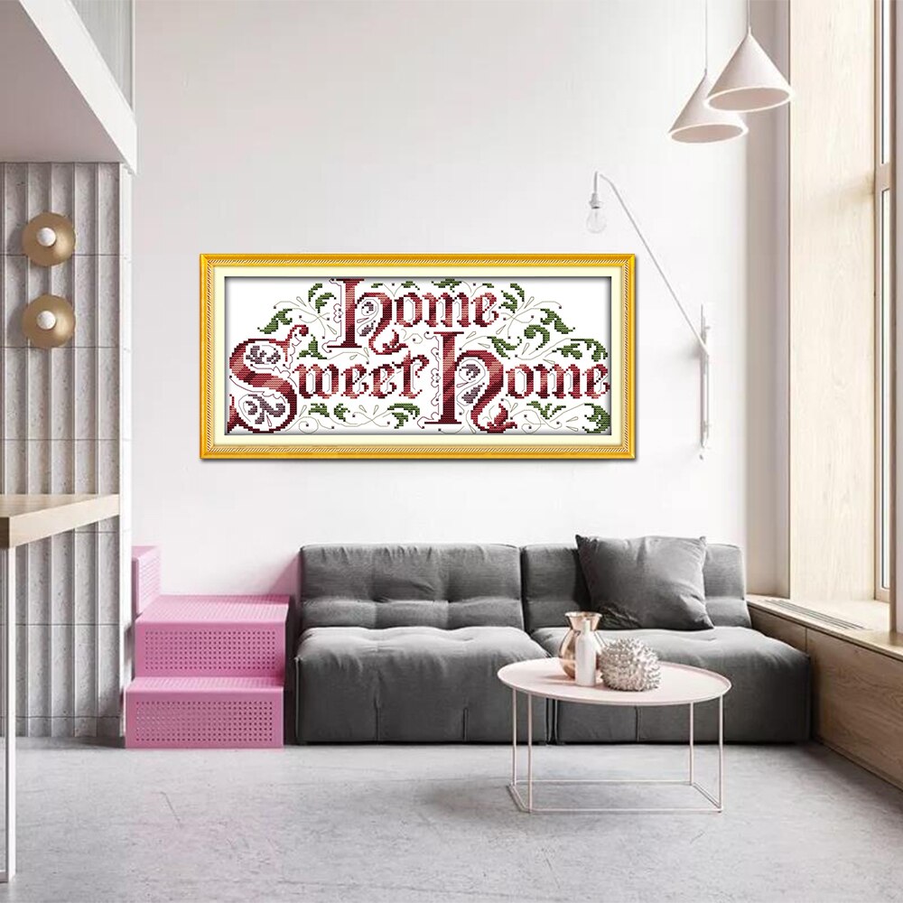 Joy Sunday Sweet Home J276 14CT 11CT Counted and Stamped Flowers Needlework Embroidery DIY Cross Stitch Kits