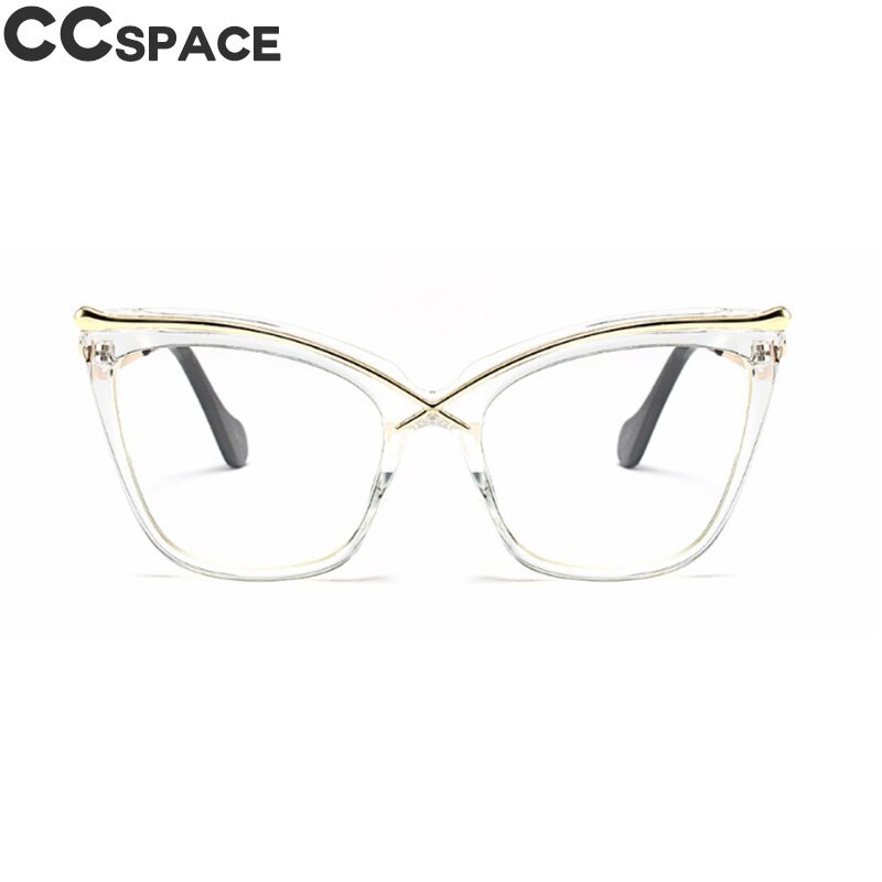 45124 Ladies Unique Cat Eye Glasses Frames Women Brow Line Metal Optical EyeGlasses Eyewear