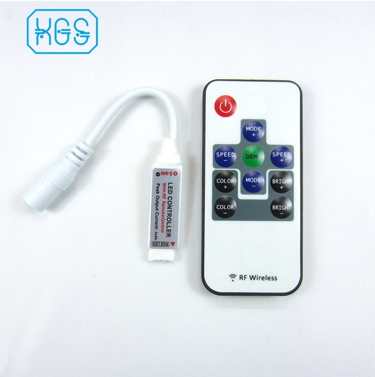 144W PWM LED IR RF Wireless RGB Controler LED Lights Controller IR Remote Dimmer Input DC with Radio frequency
