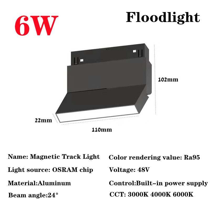 Nowoczesny wpuszczany lampki ozdobne magnetyczny lampa doprowadziło magnetyczny system sufitów szynowych robić oświetlenie drogi reflektorów punktowych: CIEMNIE CZERWONY / czarny