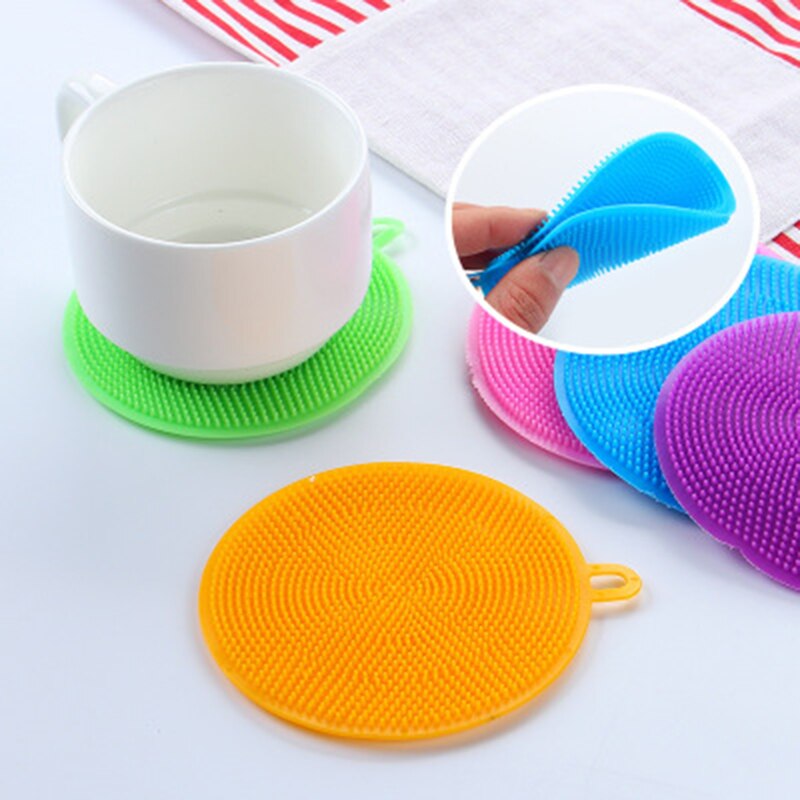 Esponja antibacteriana de silicona para lavar platos, cepillo de silicona multifunción para cocina, herramienta pequeña, protección ambiental duradera